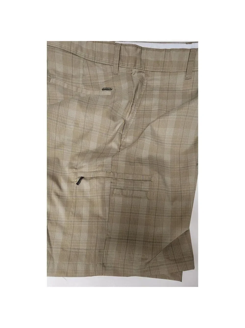 Greg Norman Men's Tasso Elba Tech Plaid Golf Shorts Size 38 Color Tan
